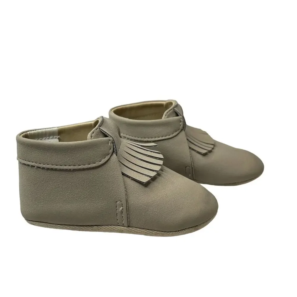 Janie and Jack Baby 12-18 Months Tan Slip-On Moccasins Crib Shoes Soft Soles NEW